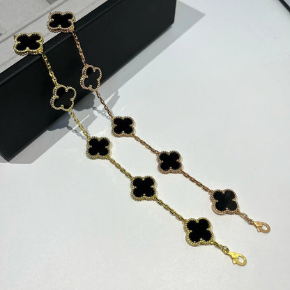 [Eterna Jewels] CLOVER 5 MOTIF ONYXS BRACELET COLLECTION