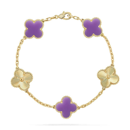 [Eterna Jewels]CLOVER 5 MOTIF LIGHT PURPLE BRACELET COLLECTION