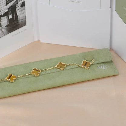 [Eterna Jewels] CLOVER 5 MOTIFS TIGER EYE BRACELET COLLECTION