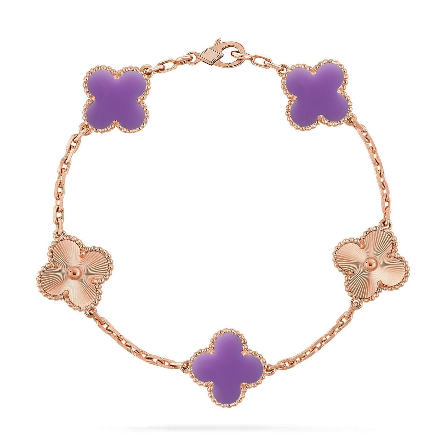 [Eterna Jewels]CLOVER 5 MOTIF LIGHT PURPLE BRACELET COLLECTION