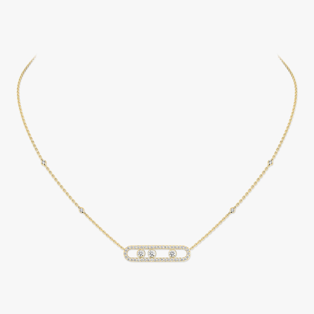 [Eterna Jewels] Move Pave_ Rose Gold Diamond Necklace