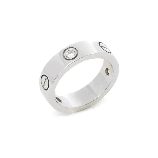 [Eterna Jewels]LOVE RING 5.5MM 3 DIAMONDS SILVER